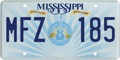 MS license plate MFZ185