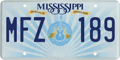 MS license plate MFZ189