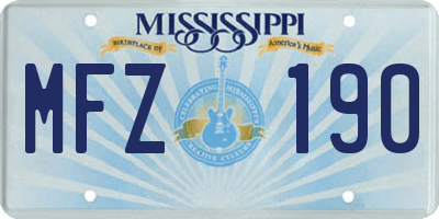 MS license plate MFZ190