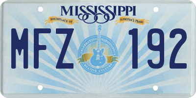 MS license plate MFZ192