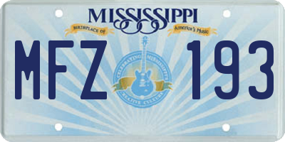 MS license plate MFZ193