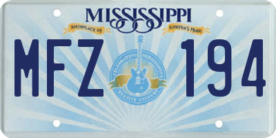 MS license plate MFZ194
