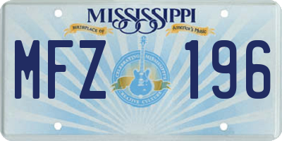MS license plate MFZ196