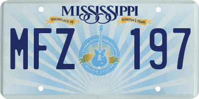 MS license plate MFZ197