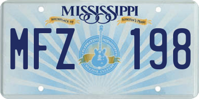 MS license plate MFZ198