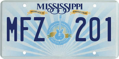 MS license plate MFZ201