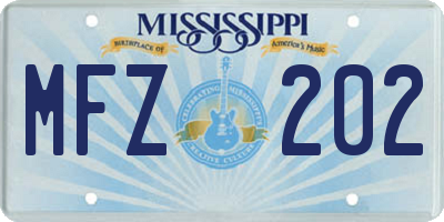 MS license plate MFZ202