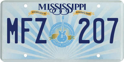 MS license plate MFZ207