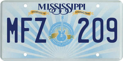 MS license plate MFZ209
