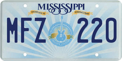 MS license plate MFZ220