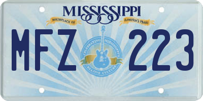 MS license plate MFZ223