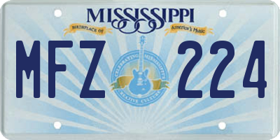 MS license plate MFZ224