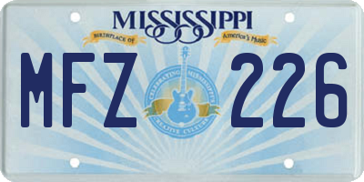 MS license plate MFZ226