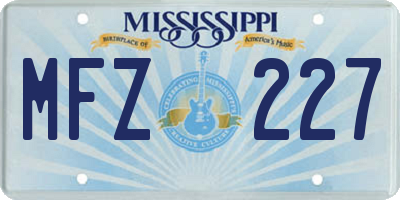 MS license plate MFZ227