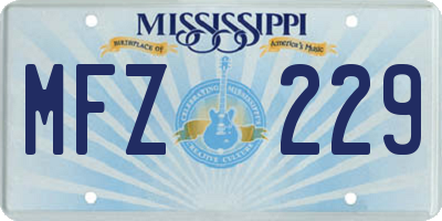 MS license plate MFZ229