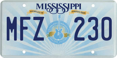 MS license plate MFZ230