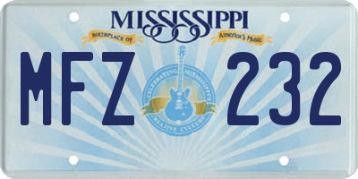 MS license plate MFZ232