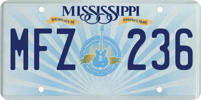 MS license plate MFZ236