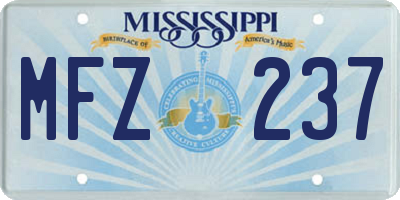 MS license plate MFZ237