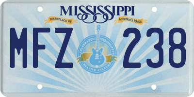 MS license plate MFZ238