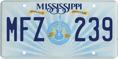 MS license plate MFZ239