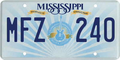 MS license plate MFZ240