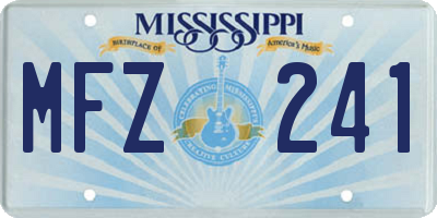 MS license plate MFZ241