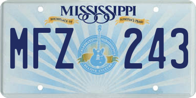 MS license plate MFZ243