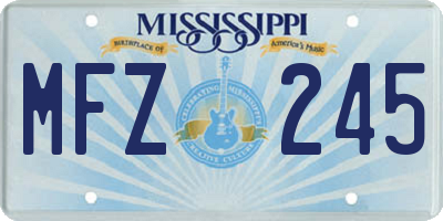 MS license plate MFZ245