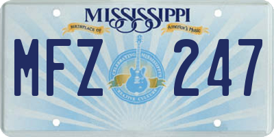 MS license plate MFZ247