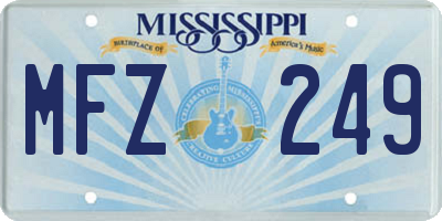 MS license plate MFZ249
