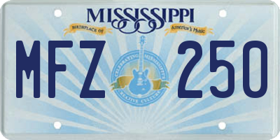 MS license plate MFZ250
