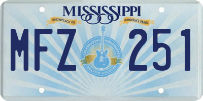 MS license plate MFZ251