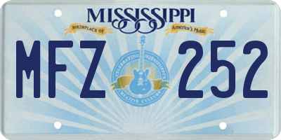 MS license plate MFZ252