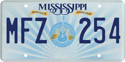 MS license plate MFZ254
