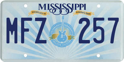 MS license plate MFZ257