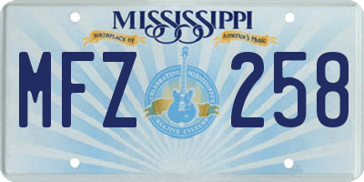 MS license plate MFZ258