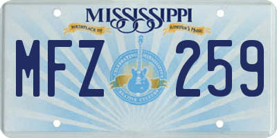 MS license plate MFZ259