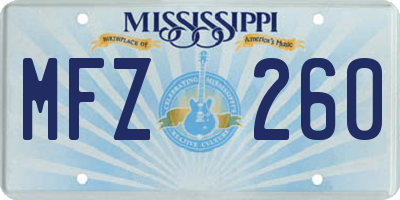 MS license plate MFZ260