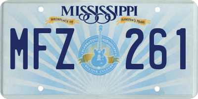 MS license plate MFZ261