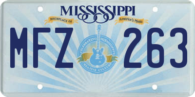 MS license plate MFZ263