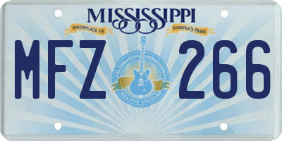MS license plate MFZ266