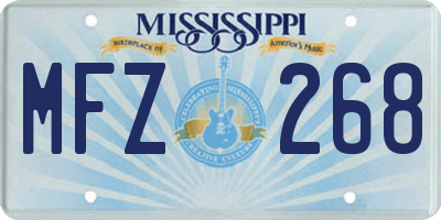 MS license plate MFZ268
