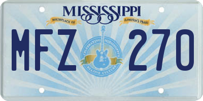 MS license plate MFZ270