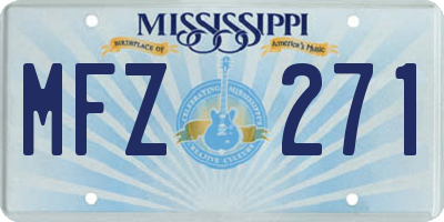 MS license plate MFZ271