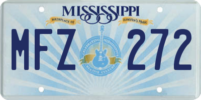 MS license plate MFZ272