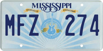 MS license plate MFZ274