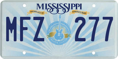MS license plate MFZ277