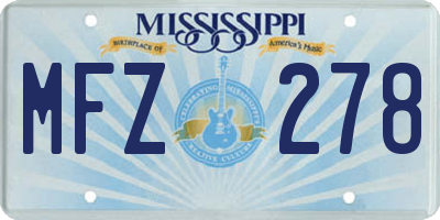 MS license plate MFZ278