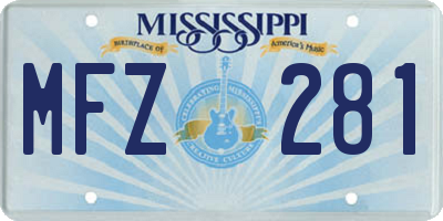 MS license plate MFZ281